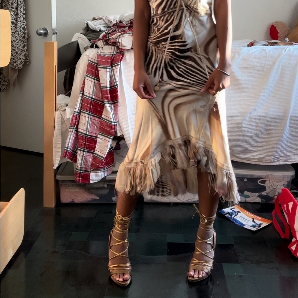Roberto Cavalli Zebra Dress Sz medium. Message before buying!! - Picture 2 of 5